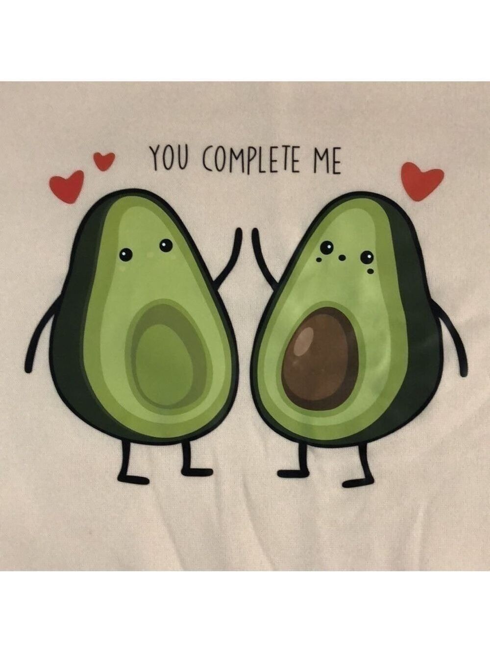 CARTOONS Avocado Sweatshirt Pullover Cream You Complete Me Avocado Cream M - Picture 2 of 11